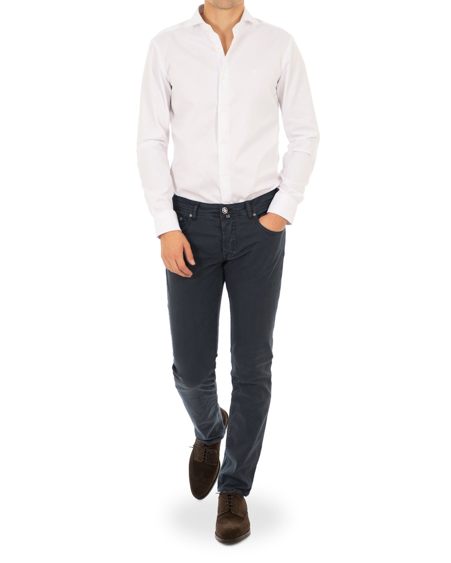Herr | Skjortor | Morris | Dean Spread Collar Cotton Shirt White