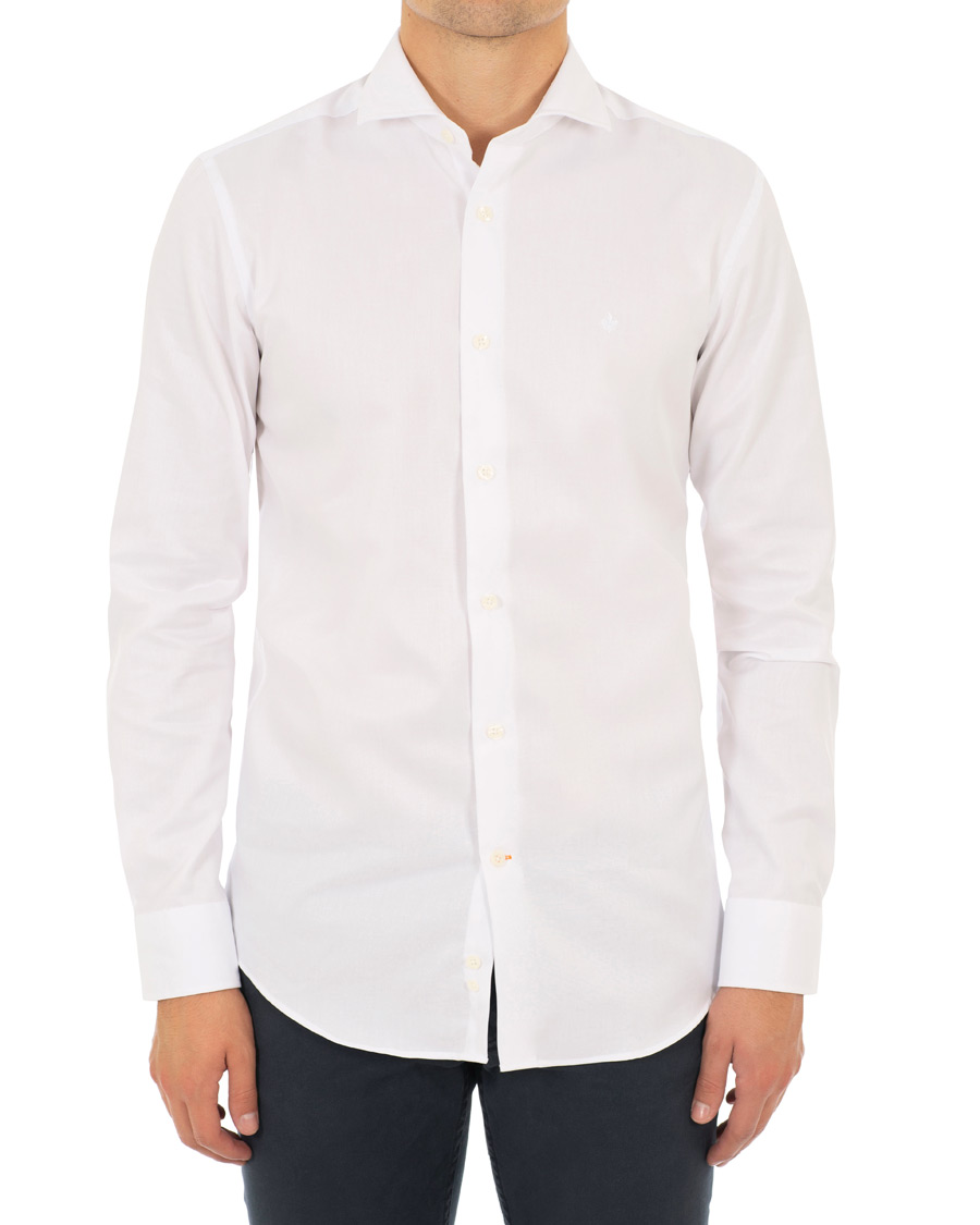 Herr | Skjortor | Morris | Dean Spread Collar Cotton Shirt White