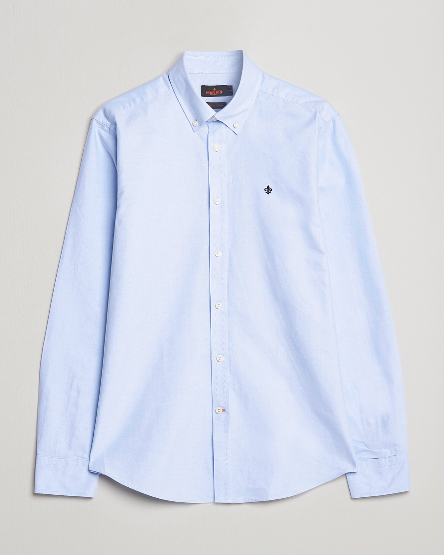 Herr | Skjortor | Morris | Oxford Button Down Cotton Shirt Light Blue