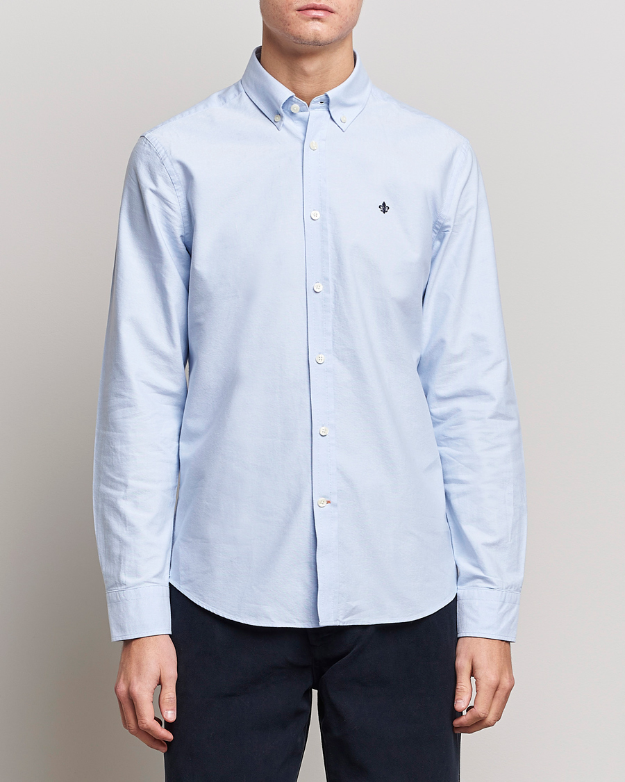 Herr | Skjortor | Morris | Oxford Button Down Cotton Shirt Light Blue