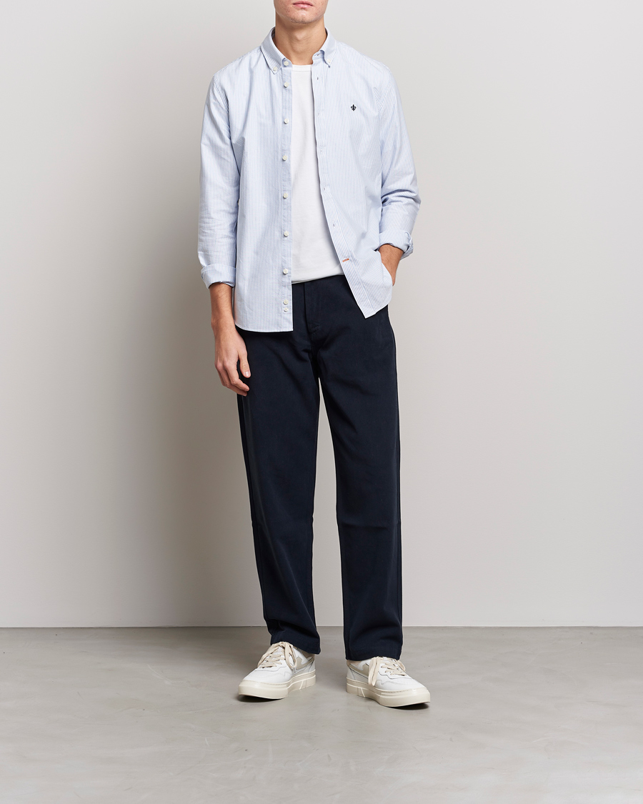 Herr | Skjortor | Morris | Douglas Striped Oxford Light Blue