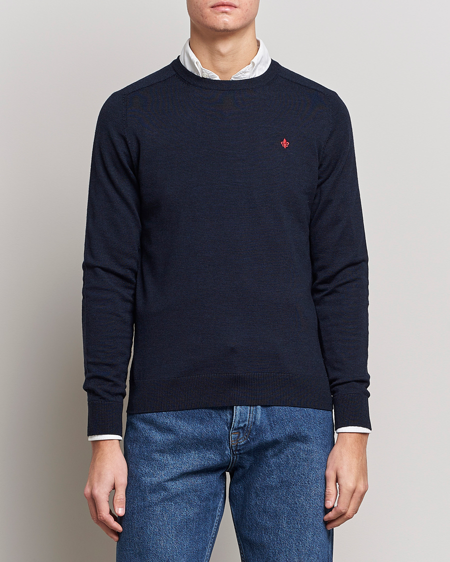 Herr | Kläder | Morris | Merino O-Neck Navy