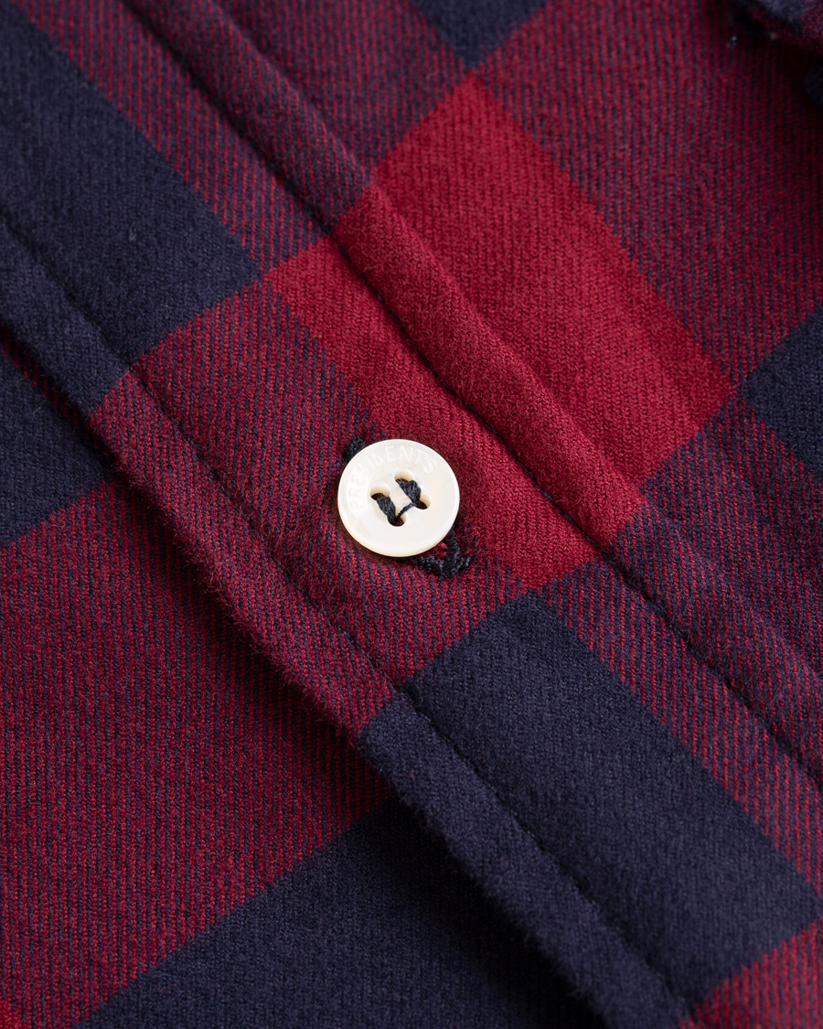 Herr | Skjortor | President's | Vespa Soft Flannel Check Shirt Navy/Bordeaux