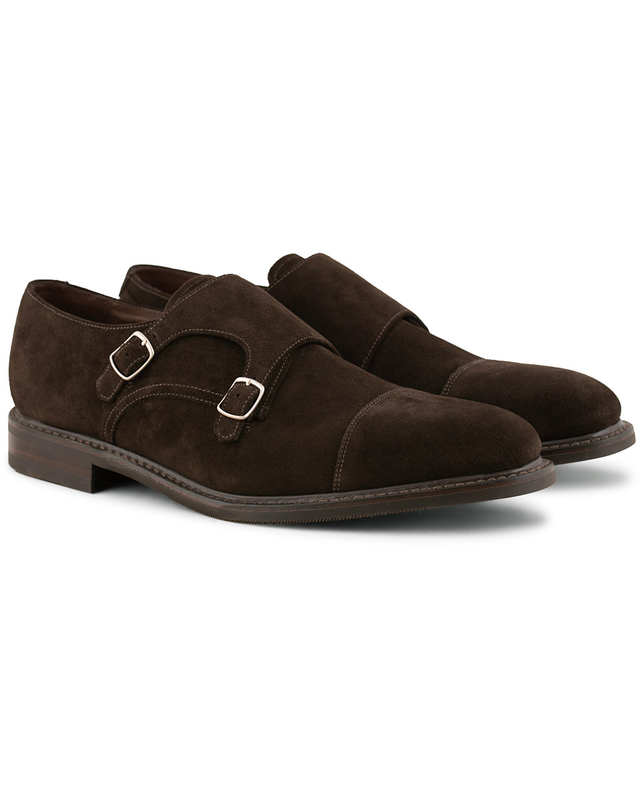 Herr | Loake 1880 Benedict Shadow Sole Monkstrap Dark Brown Suede | Loake 1880 | Benedict Shadow Sole Monkstrap Dark Brown Suede