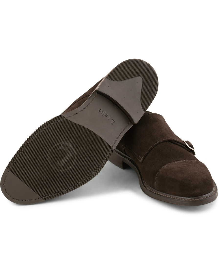 Herr | Loake 1880 Benedict Shadow Sole Monkstrap Dark Brown Suede | Loake 1880 | Benedict Shadow Sole Monkstrap Dark Brown Suede