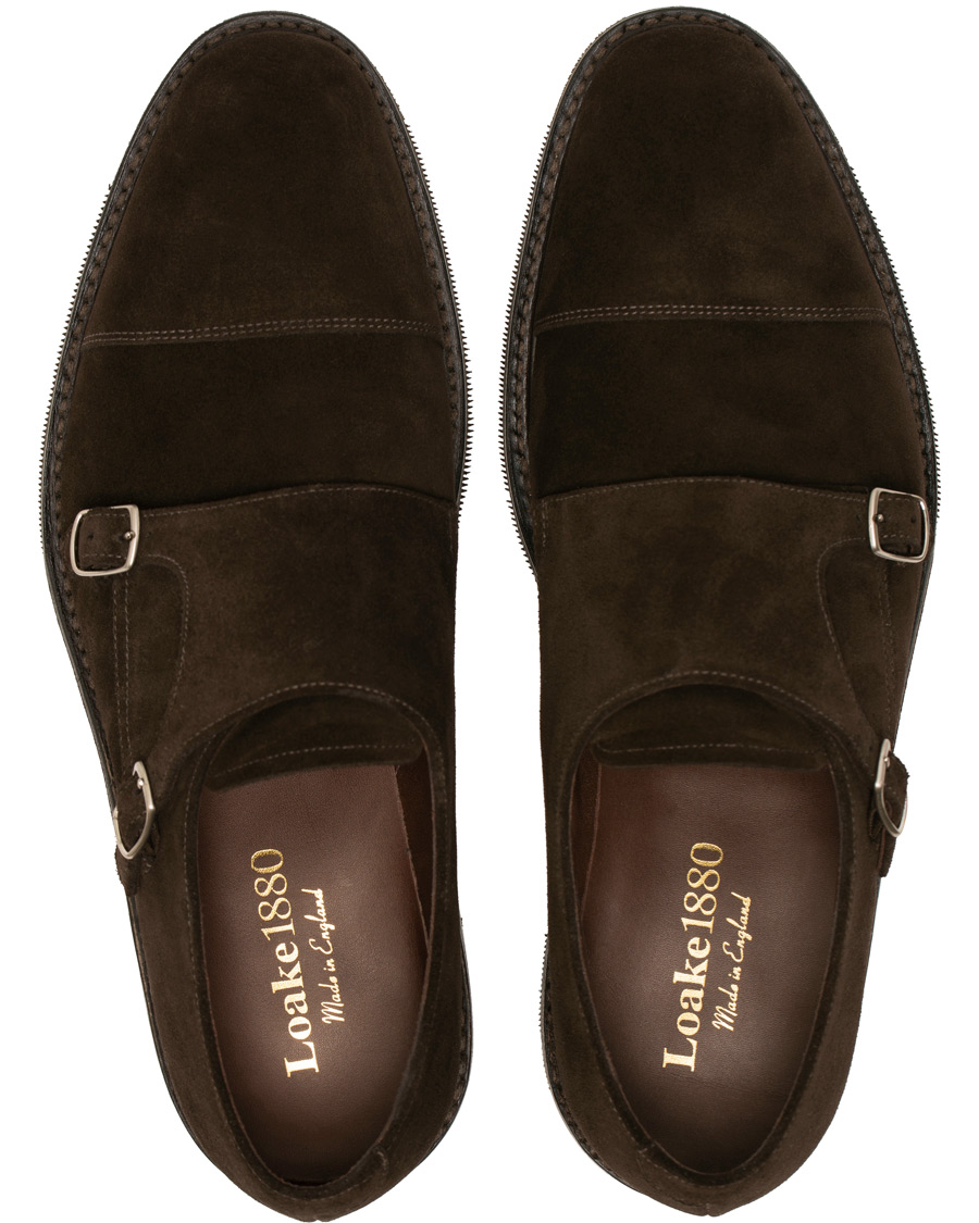 Herr | Loake 1880 Benedict Shadow Sole Monkstrap Dark Brown Suede | Loake 1880 | Benedict Shadow Sole Monkstrap Dark Brown Suede