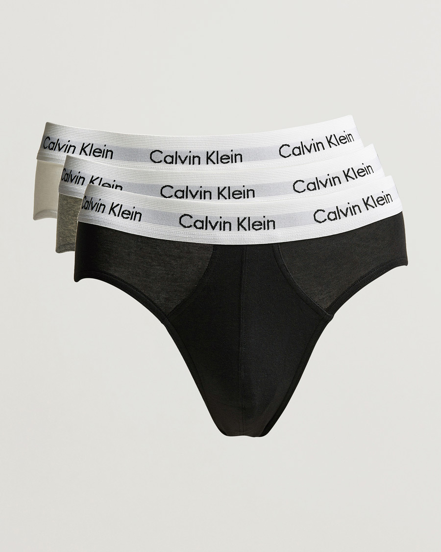 Herr |  | Calvin Klein | Cotton Stretch Hip Breif 3-Pack Black/White/Grey