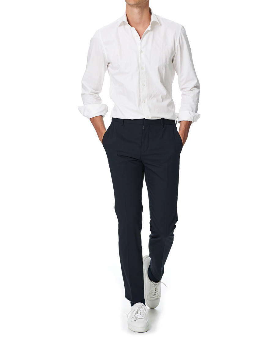 Herr | Byxor | Calvin Klein | Wool Stretch Trousers Midnight Navy