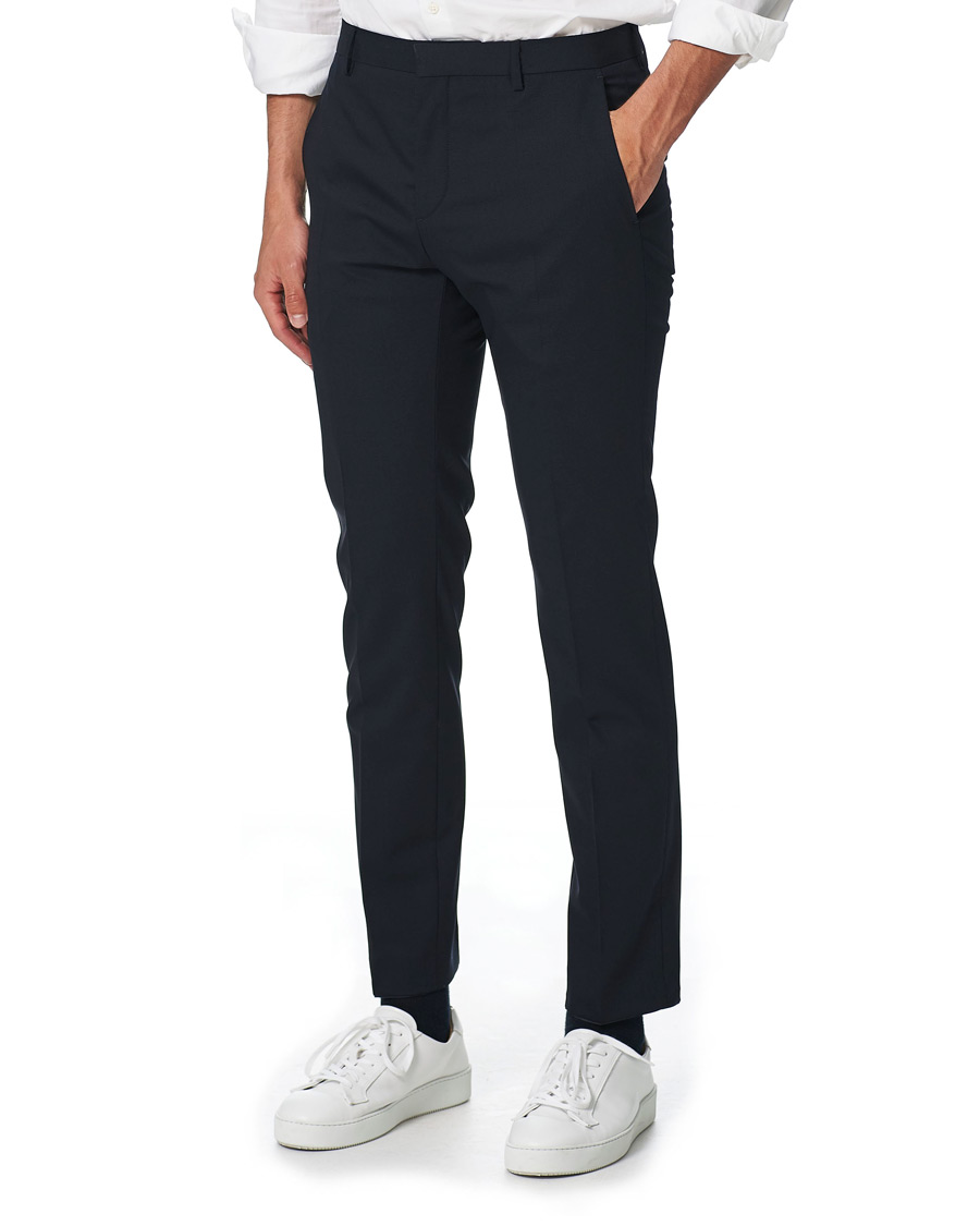 Herr | Byxor | Calvin Klein | Wool Stretch Trousers Midnight Navy