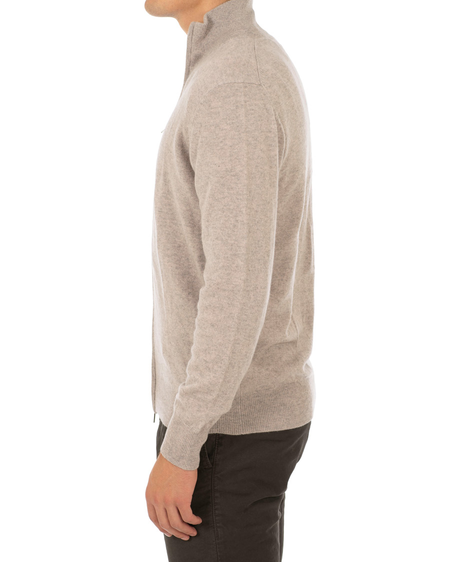 Herr | Tröjor | Soft Goat | Cashmere Full-zip Light Taupe