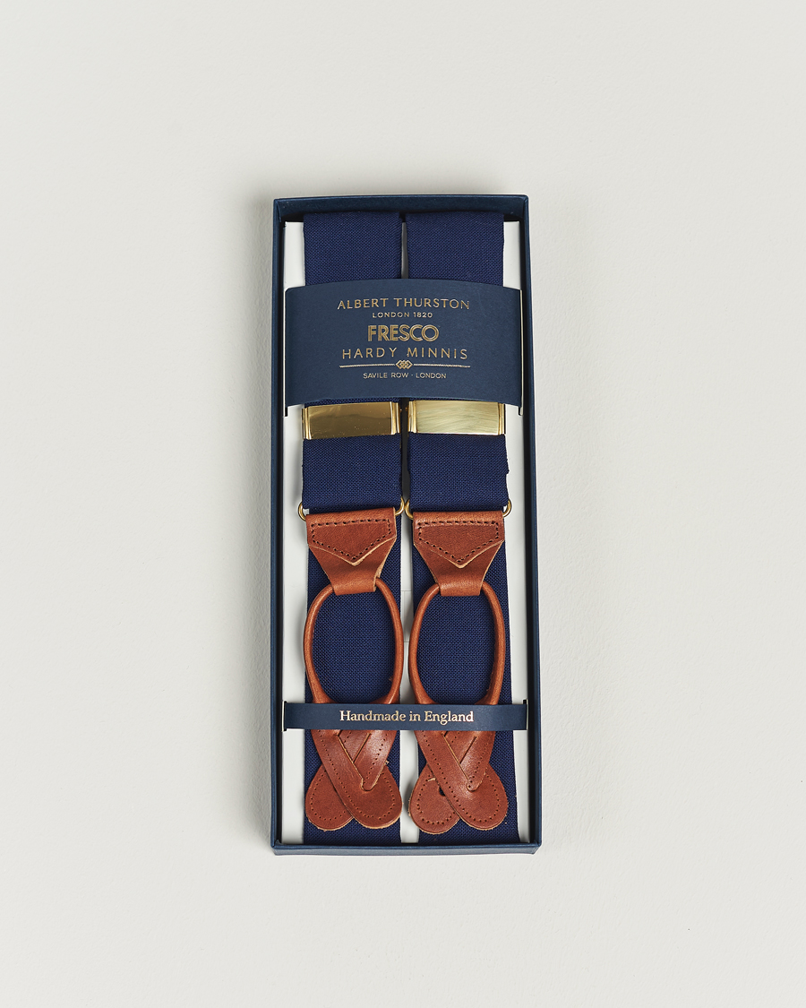 Herr | Hängslen | Albert Thurston | Fresco Braces 38mm Royal Blue