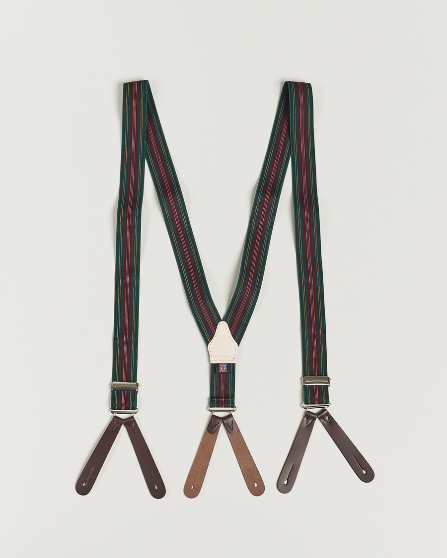 Herr | Albert Thurston Flat End Army Braces 35mm Green | Albert Thurston | Flat End Army Braces 35mm Green