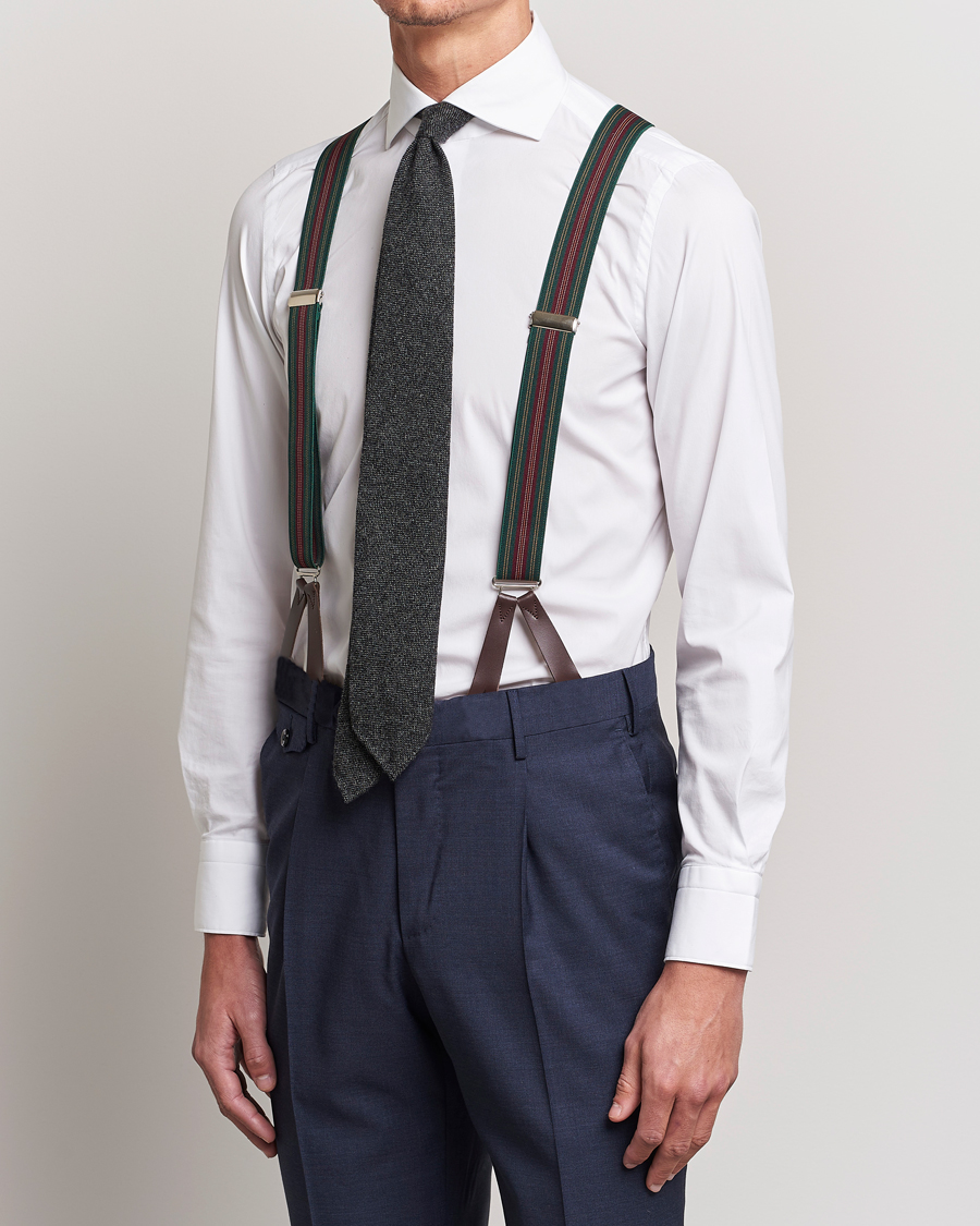 Herr | Albert Thurston Flat End Army Braces 35mm Green | Albert Thurston | Flat End Army Braces 35mm Green