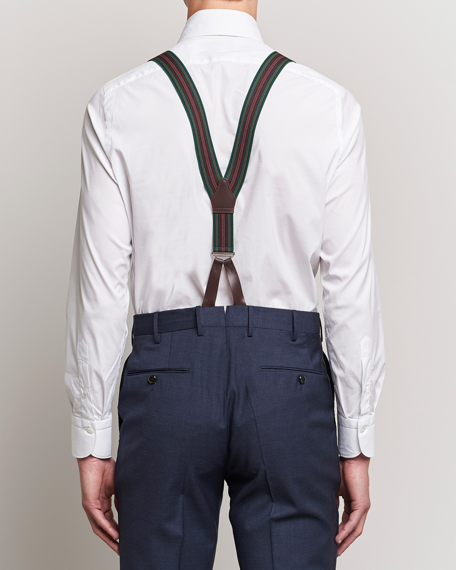 Herr | Albert Thurston Flat End Army Braces 35mm Green | Albert Thurston | Flat End Army Braces 35mm Green