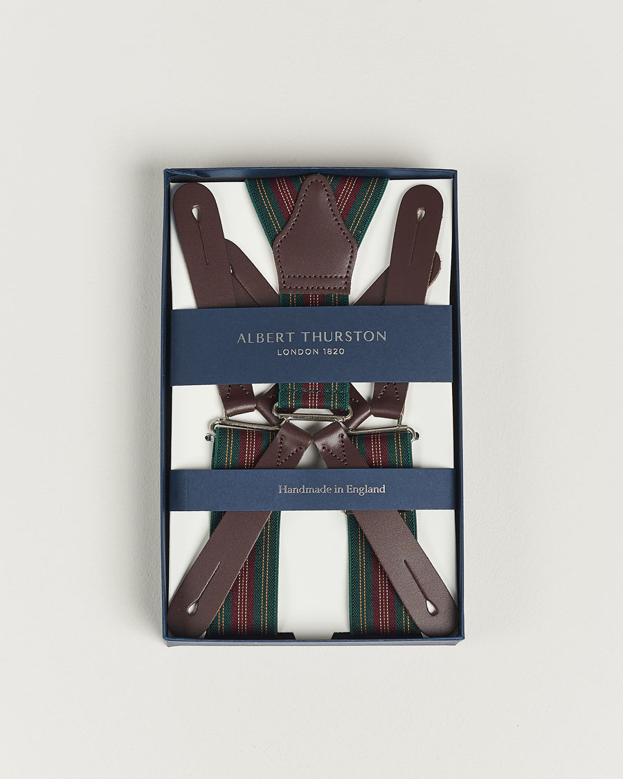 Herr | Albert Thurston Flat End Army Braces 35mm Green | Albert Thurston | Flat End Army Braces 35mm Green