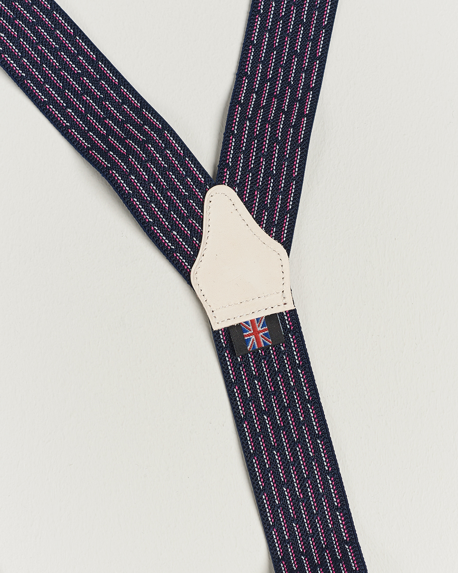 Herr | Hängslen | Albert Thurston | Elastic Dot Braces 35mm Blue
