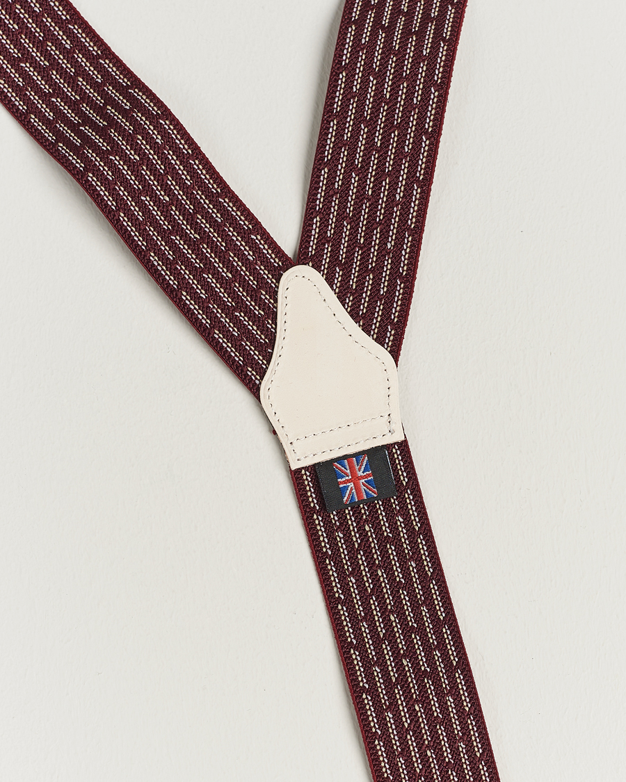 Herr | Albert Thurston Elastic Dot Braces 35mm Wine | Albert Thurston | Elastic Dot Braces 35mm Wine