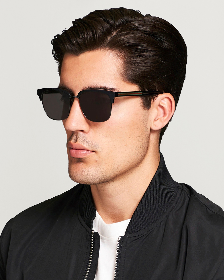 Herr | D-formade solglasögon | Gucci | GG0382S Sunglasses Black/Grey