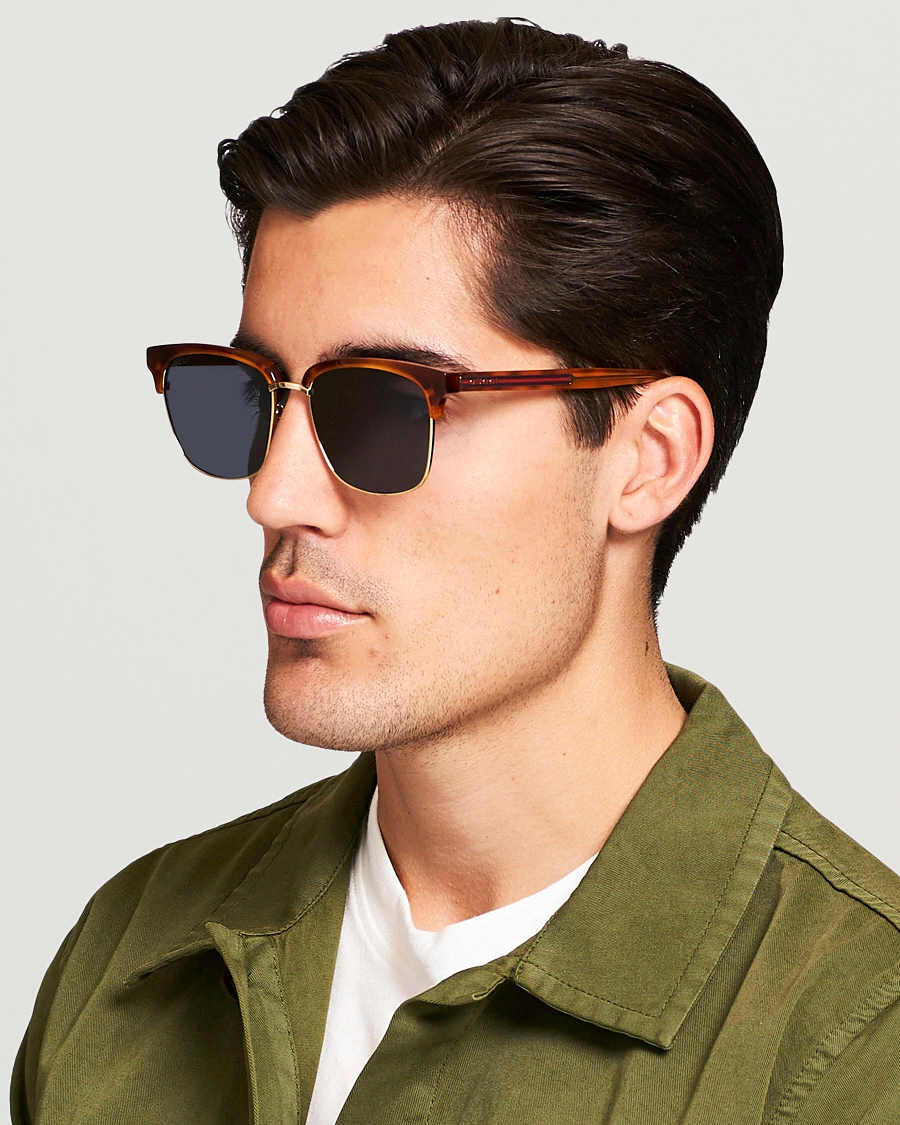 Herr | D-formade solglasögon | Gucci | GG0382S Sunglasses Havana/Blue