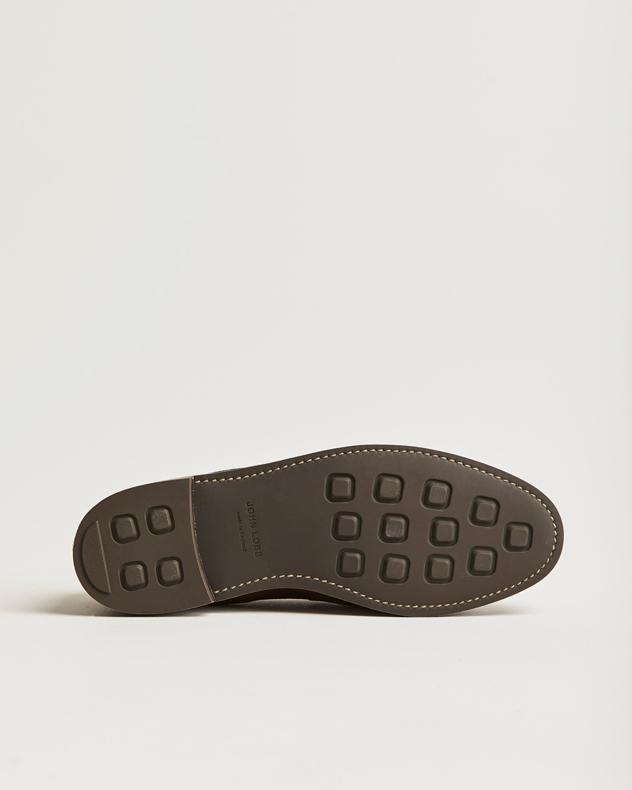 Herr | John Lobb Lopez Penny Loafer Dark Brown Suede | John Lobb | Lopez Penny Loafer Dark Brown Suede