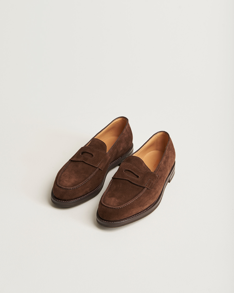 Herr | John Lobb Lopez Penny Loafer Dark Brown Suede | John Lobb | Lopez Penny Loafer Dark Brown Suede