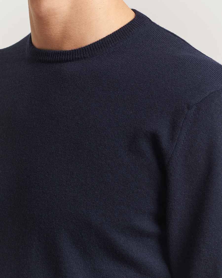 Herr | Tröjor | Piacenza Cashmere | Cashmere Crew Neck Sweater Navy