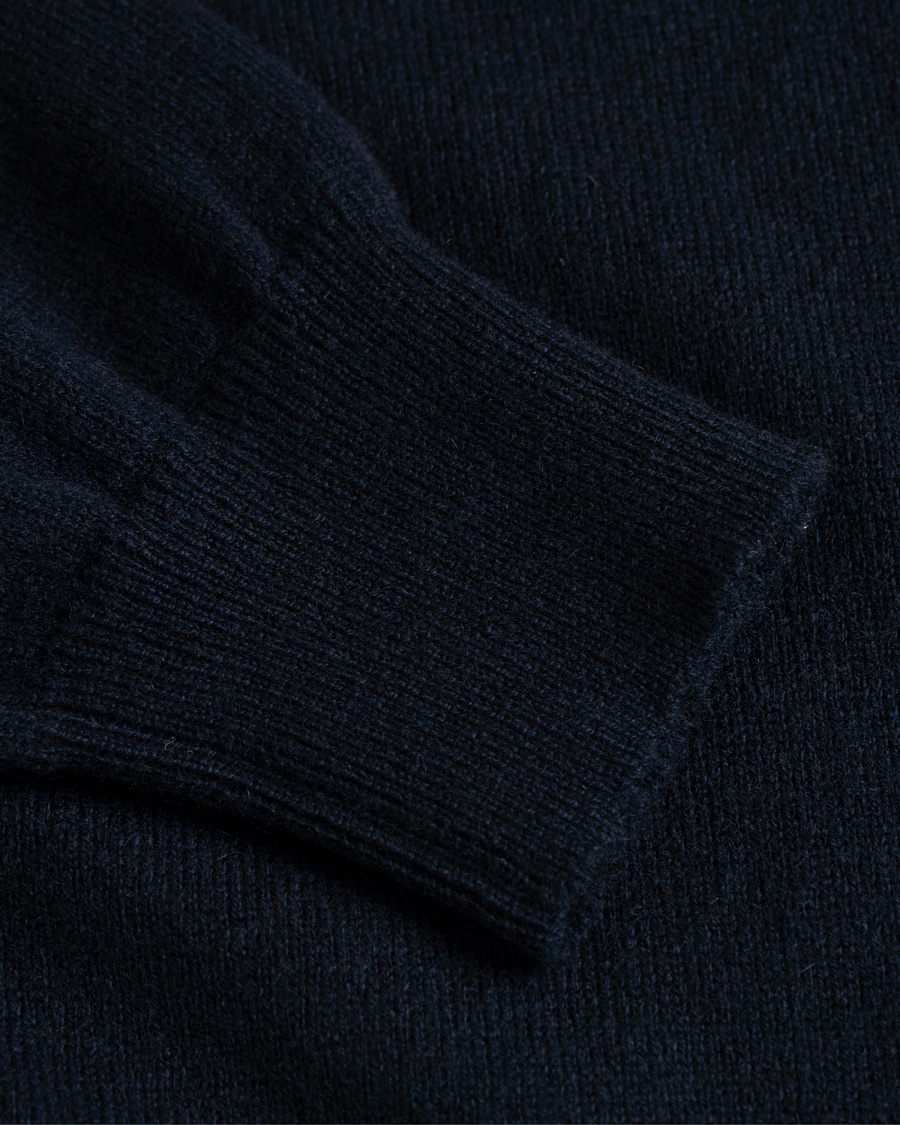 Herr | Tröjor | Piacenza Cashmere | Cashmere Half Zip Sweater Navy