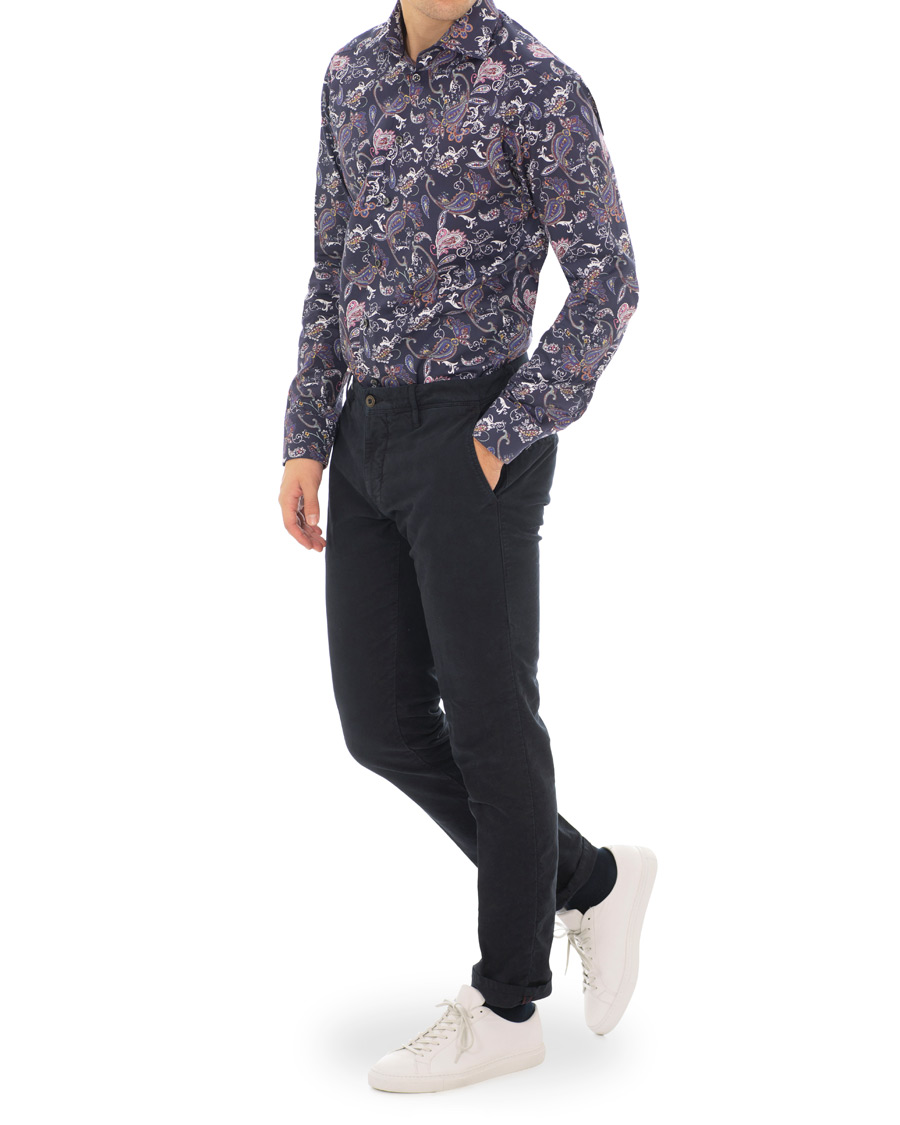 Herr | Skjortor | Eton | Slim Fit Printed Paisley Shirt Navy