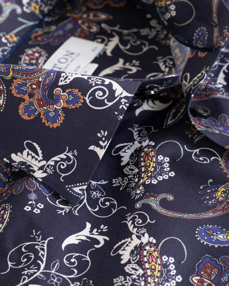 Herr | Skjortor | Eton | Slim Fit Printed Paisley Shirt Navy