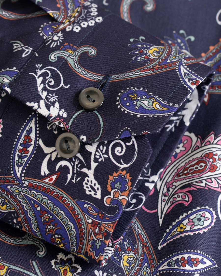Herr | Skjortor | Eton | Slim Fit Printed Paisley Shirt Navy