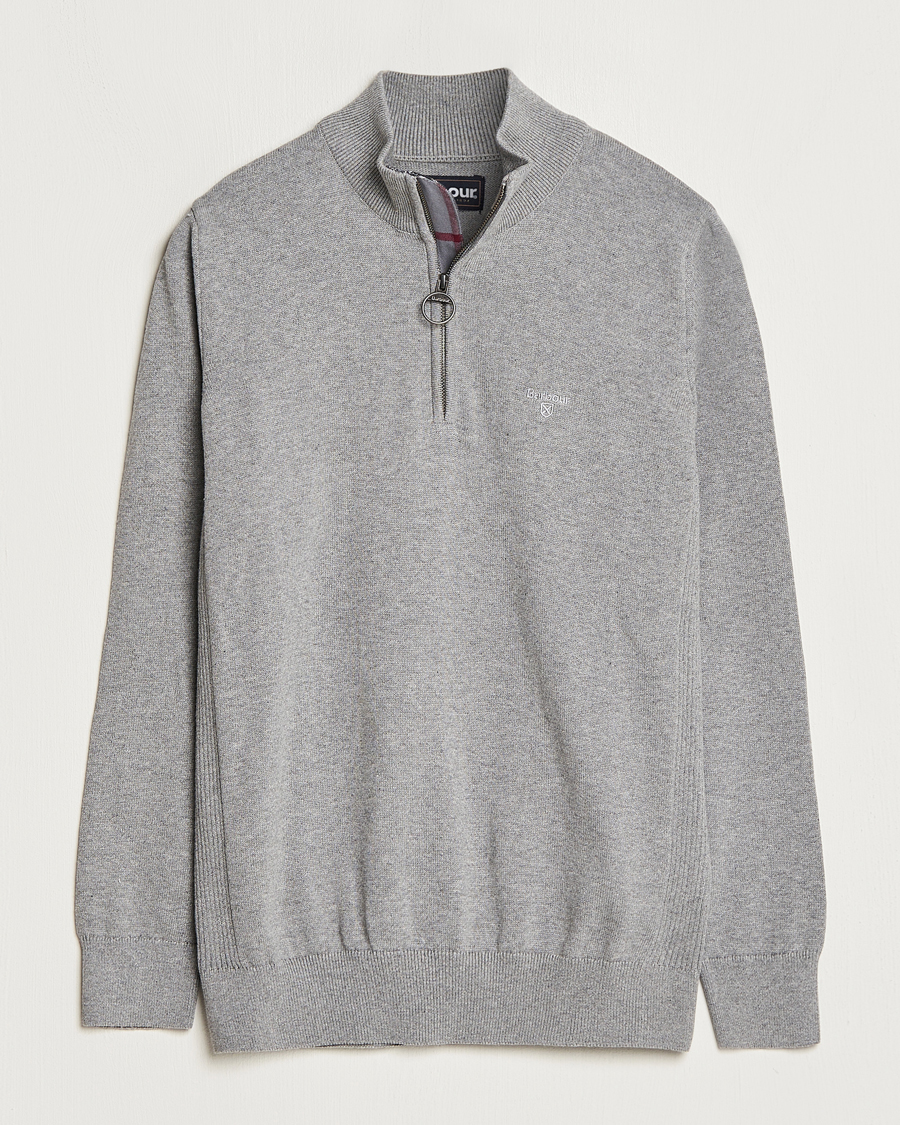Herr | Tröjor | Barbour Lifestyle | Cotton Half Zip Grey Marl