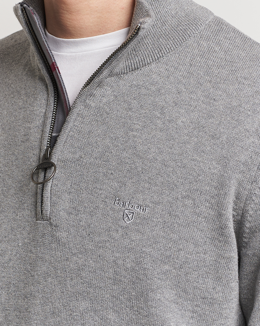 Herr | Tröjor | Barbour Lifestyle | Cotton Half Zip Grey Marl