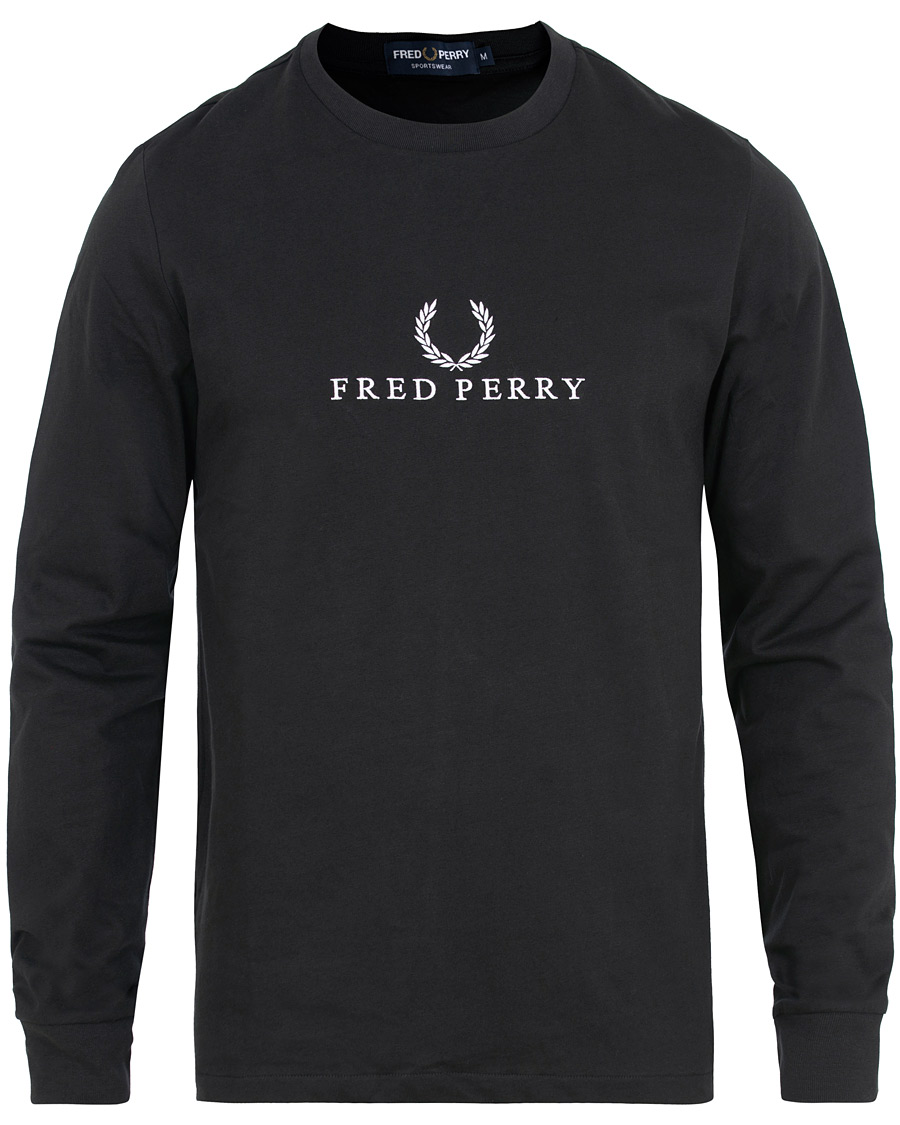 Herr | T-Shirts | Fred Perry | Logo Long Sleeve Tee Black