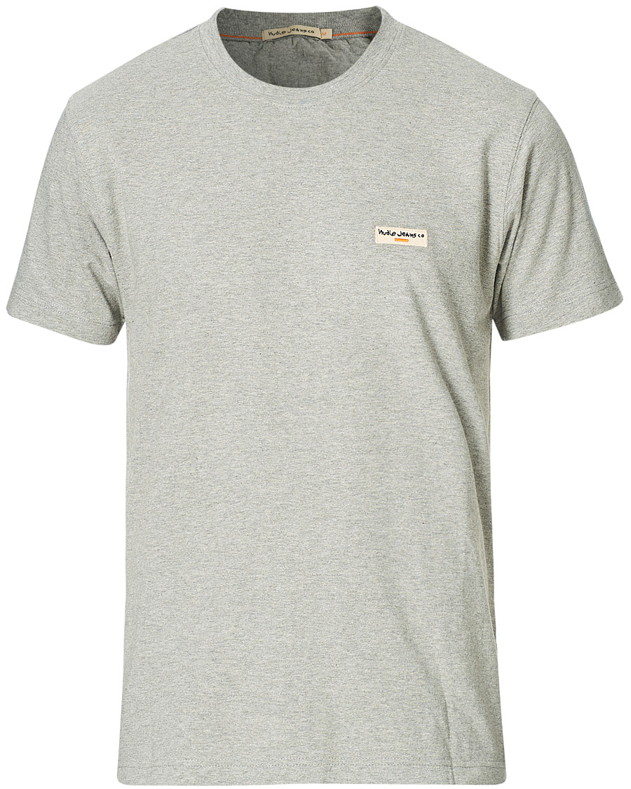 Herr | T-Shirts | Nudie Jeans | Daniel Logo Tee Grey Melange