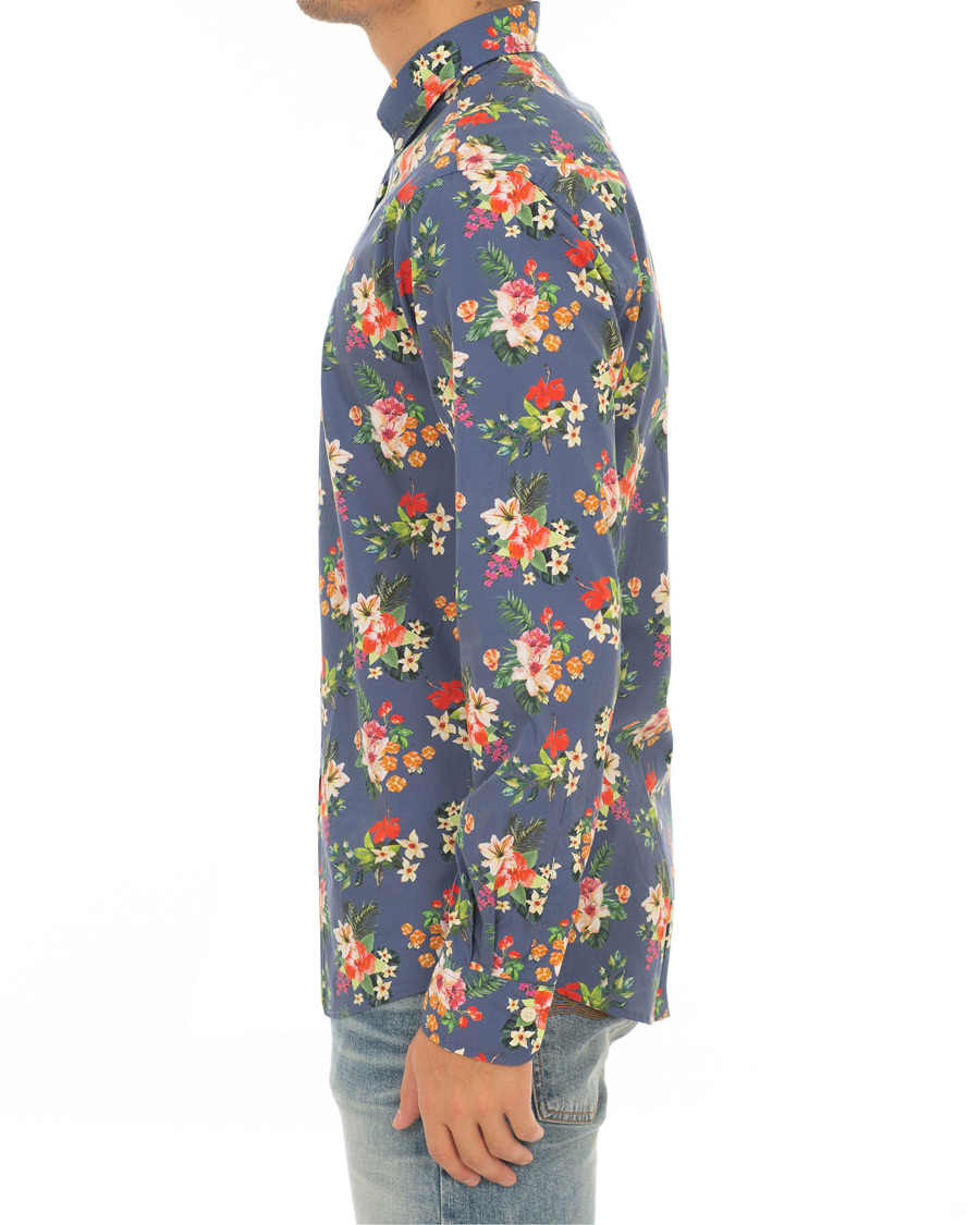 Herr | Skjortor | Morris | Dan Button Down Flower Shirt Blue