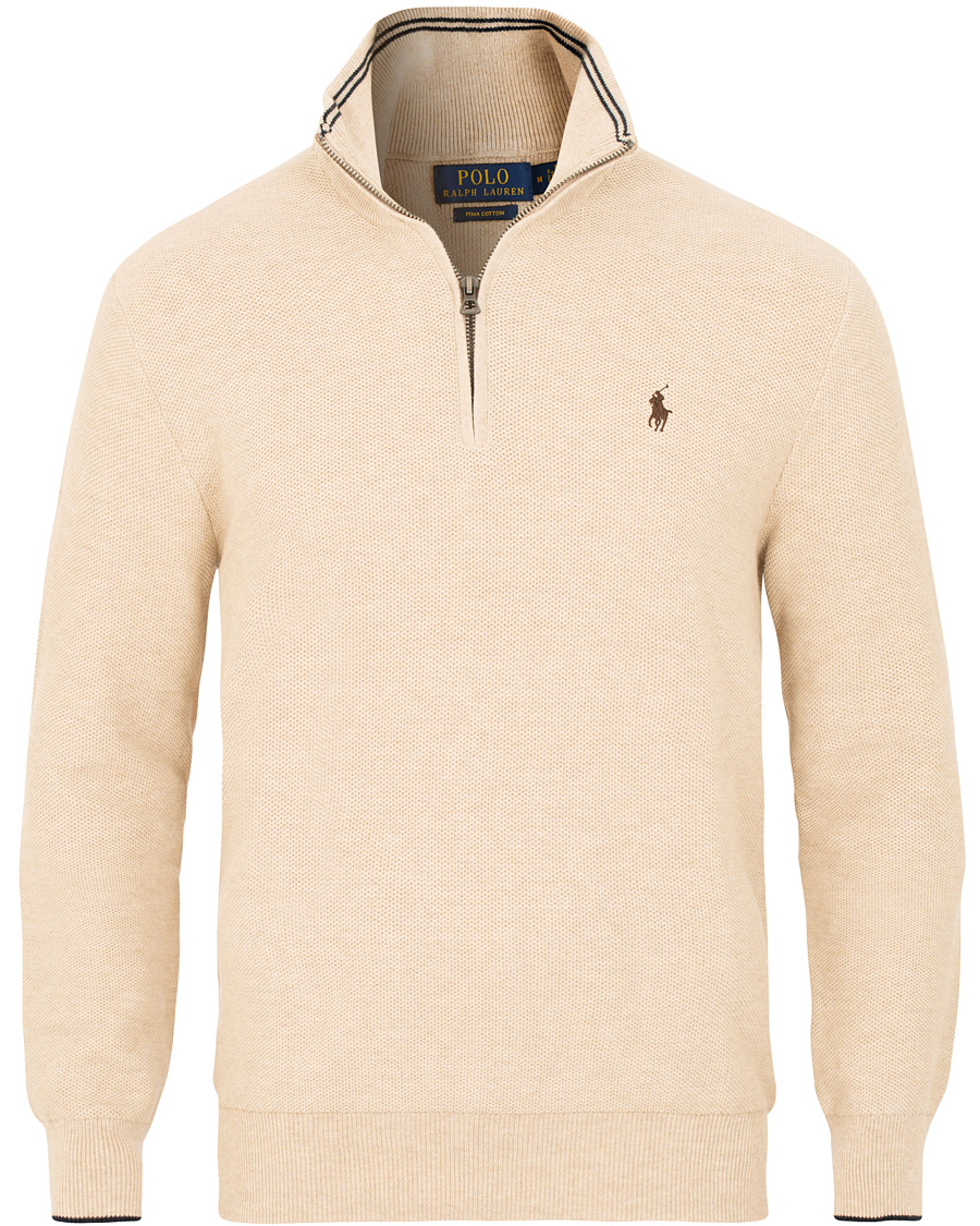 Herr | Tröjor | Polo Ralph Lauren | Texture Half Zip Oatmeal Heather