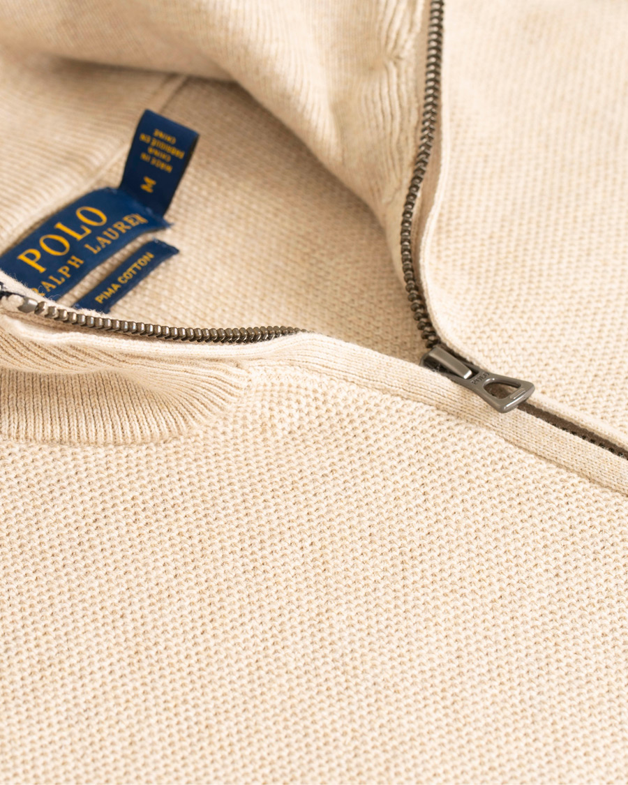 Herr | Tröjor | Polo Ralph Lauren | Texture Half Zip Oatmeal Heather