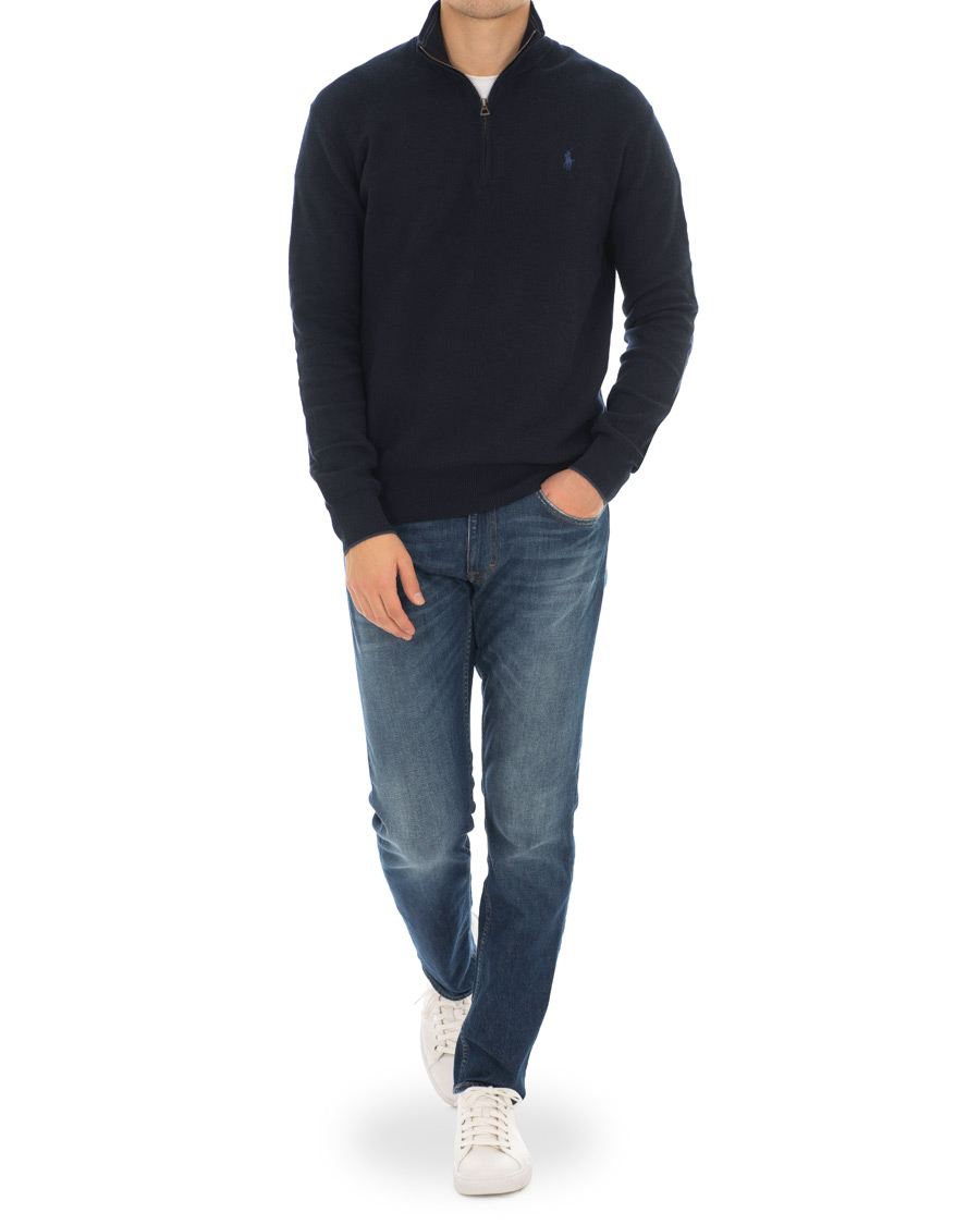 Herr | Tröjor | Polo Ralph Lauren | Texture  Half Zip Navy Heather