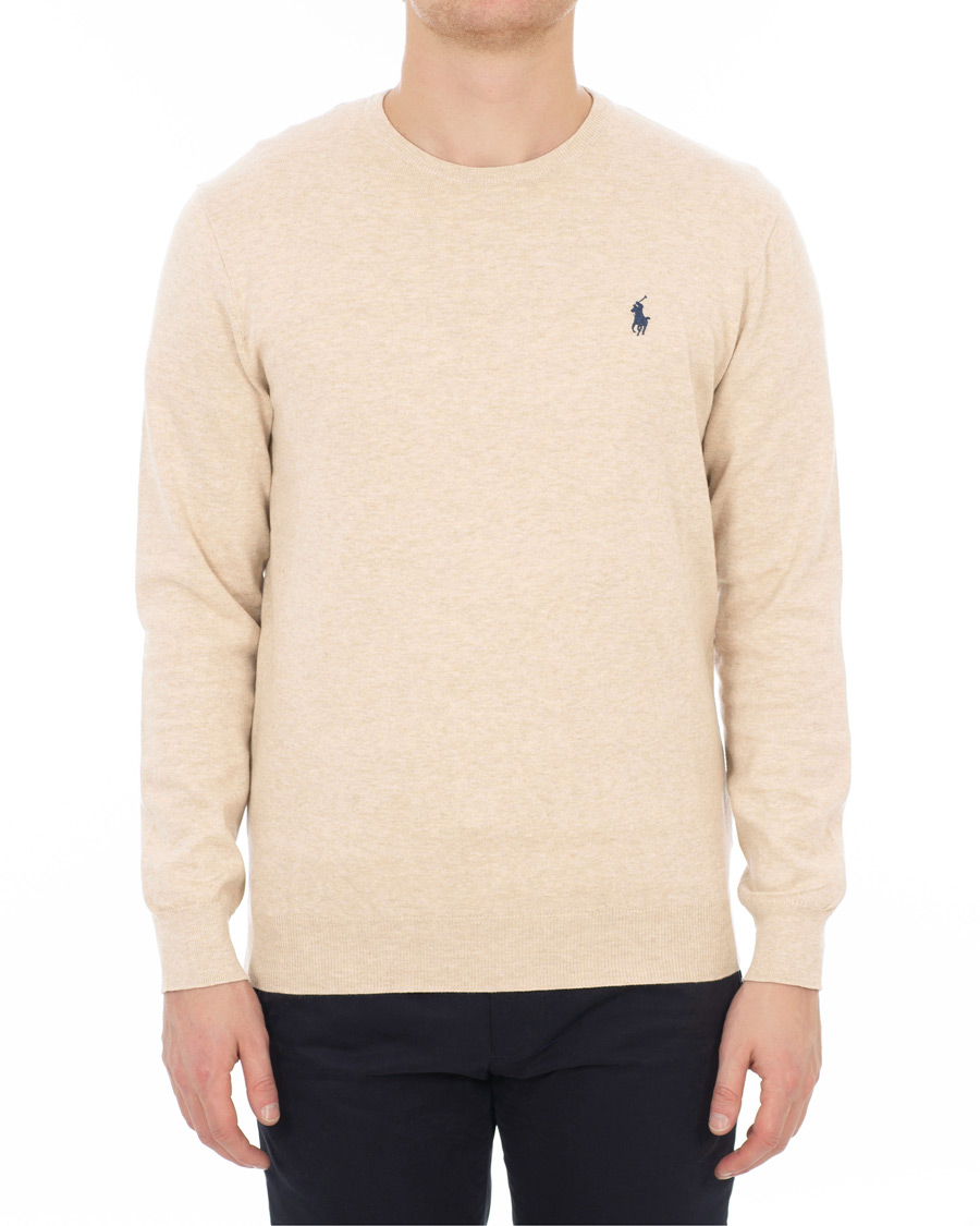 Herr | Tröjor | Polo Ralph Lauren | Pima Cotton Crew Neck Pullover Sand Heather