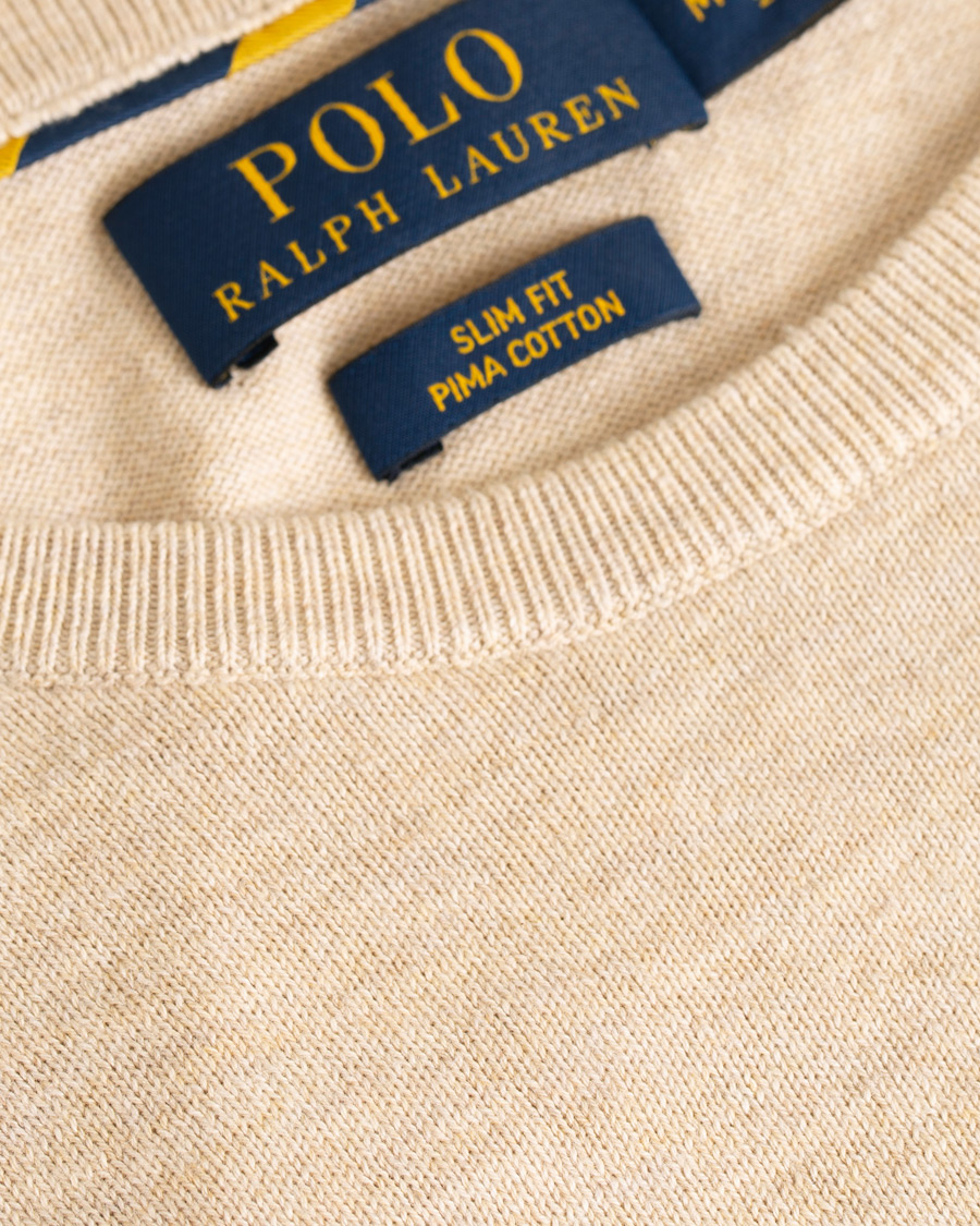 Herr | Tröjor | Polo Ralph Lauren | Pima Cotton Crew Neck Pullover Sand Heather