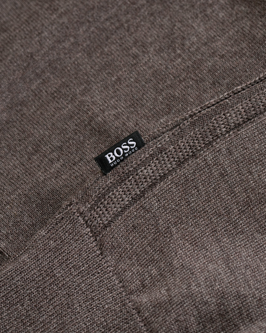 Herr | Tröjor | BOSS BLACK | Boss Mardon Merino Wool Cardigan Brown Melange