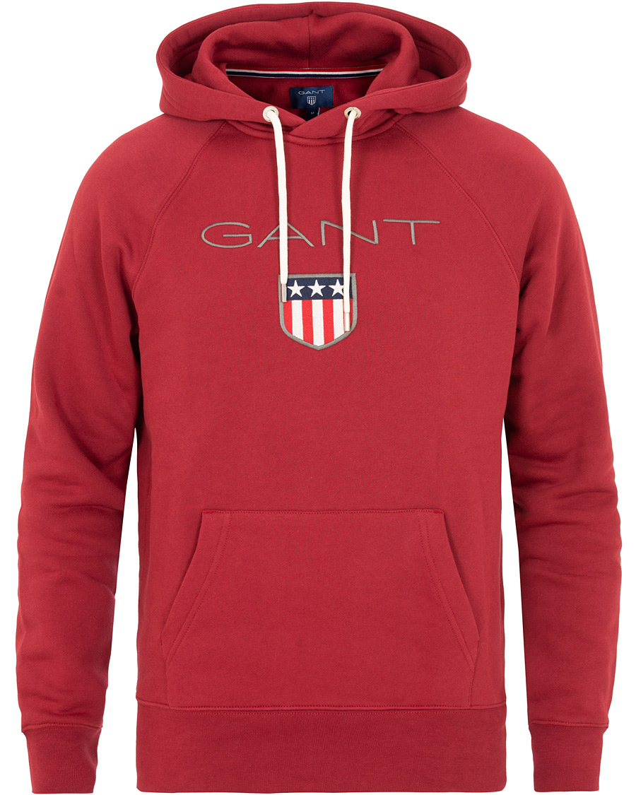 Herr | Tröjor | GANT | Shield Hoodie Mahogany Red