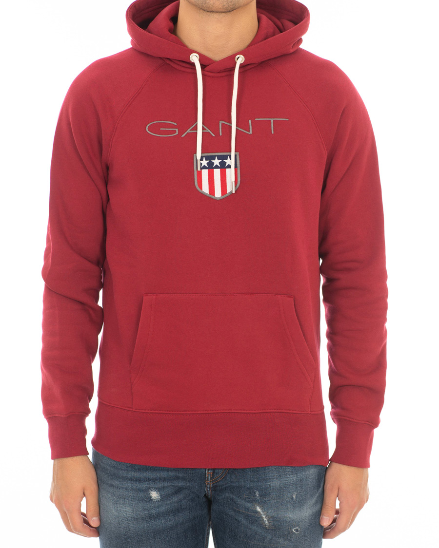 Herr | Tröjor | GANT | Shield Hoodie Mahogany Red