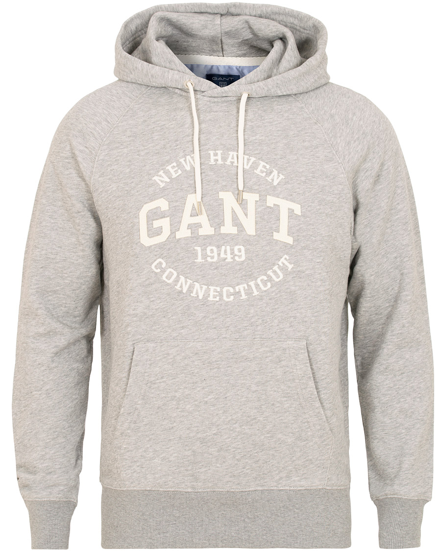 Herr | Tröjor | GANT | Logo Hoodie Grey Melange