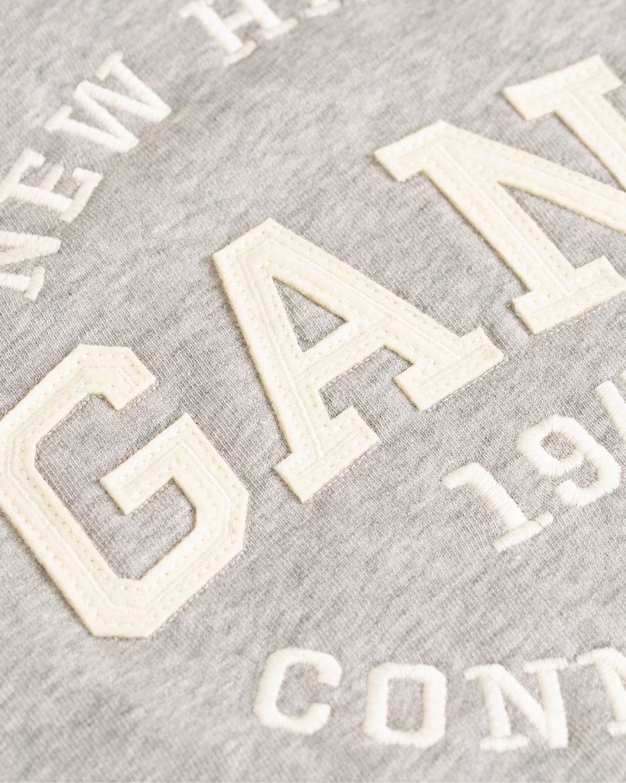 Herr | Tröjor | GANT | Logo Hoodie Grey Melange