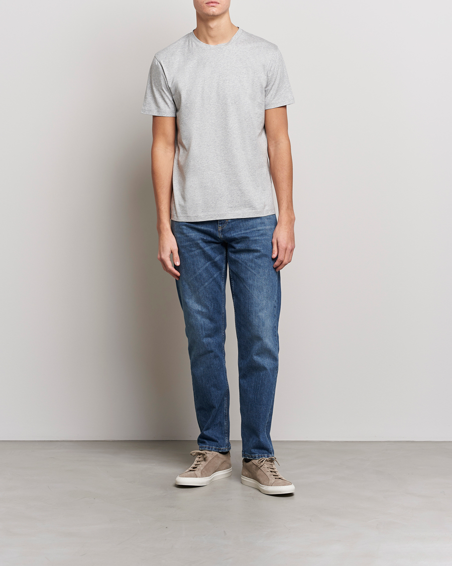 Herr | T-Shirts | Sunspel | Riviera Midweight T-Shirt Grey Melange