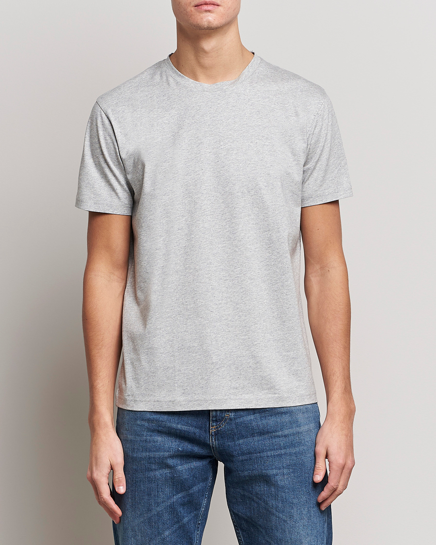 Herr | Kortärmade t-shirts | Sunspel | Riviera Midweight Tee Grey Melange