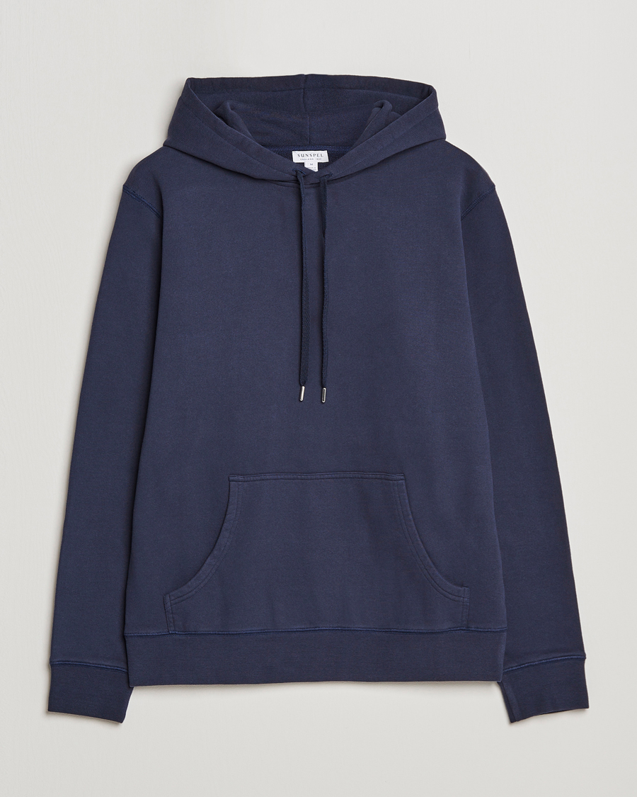 Herr | Tröjor | Sunspel | Loopback Hoodie Navy