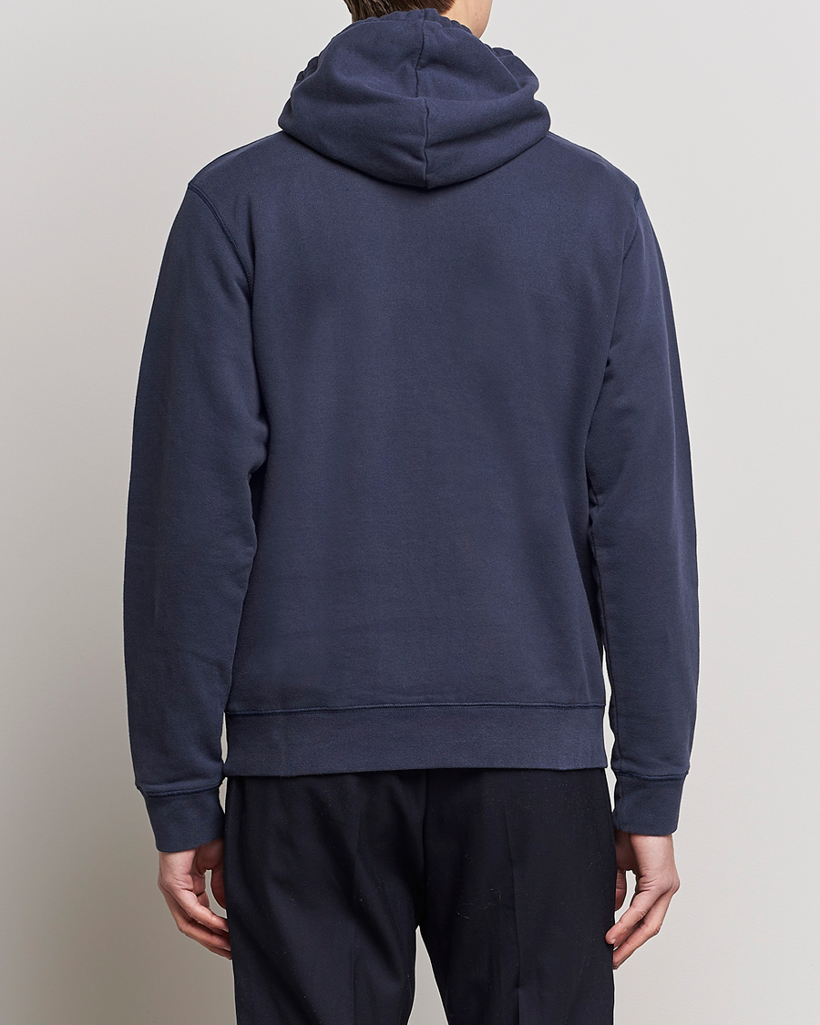 Herr | Tröjor | Sunspel | Loopback Hoodie Navy
