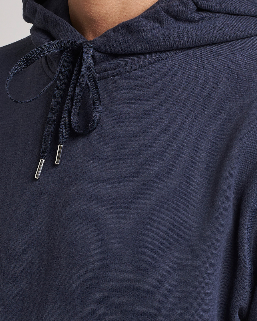 Herr | Tröjor | Sunspel | Loopback Hoodie Navy